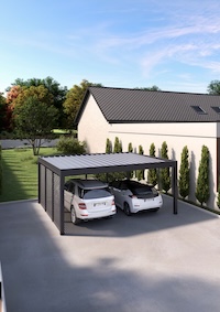 Carport PARKEO en ilot 6x5 m avec claustras fixes